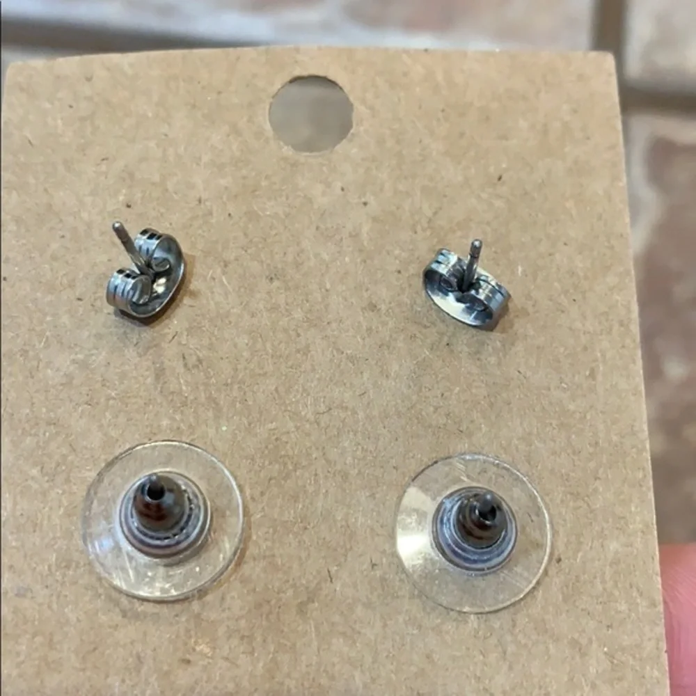 💐5/25 faceted stone stud crystal drop dangle